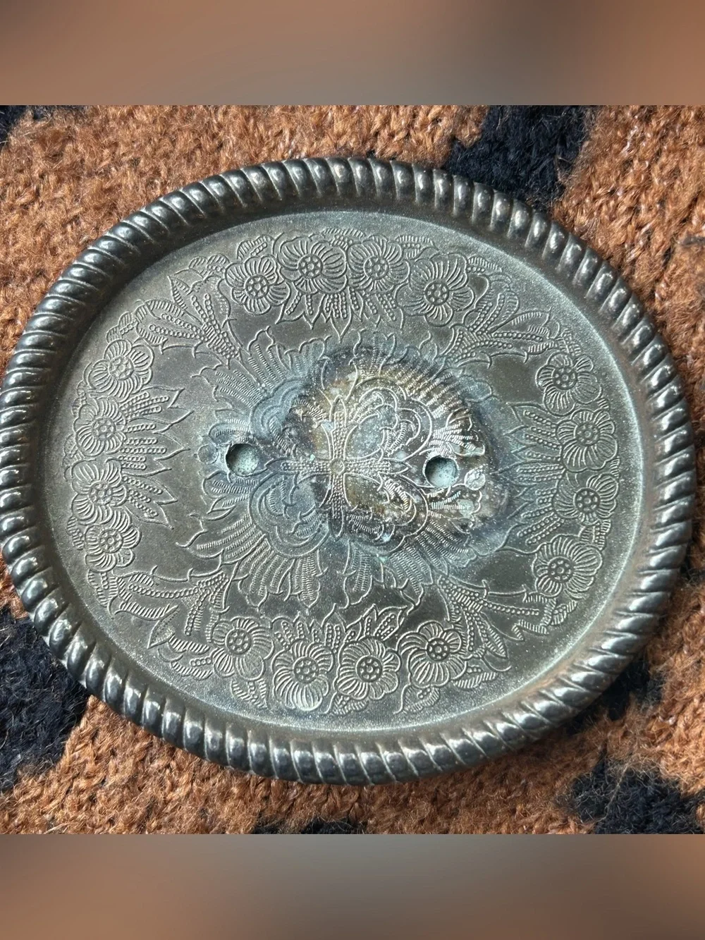 Vintage Interpur Silver Plated Cat Ring Holder Trinket Dish